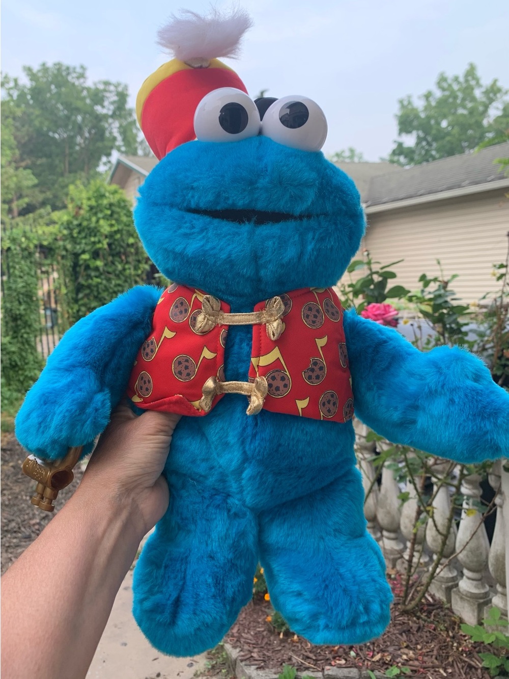 Vintage Sesame Street Cookie Monster Playing Tyco 1999 Singing Plush FLAW***